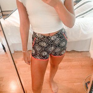 Black and White Patterned Flowy Shorts